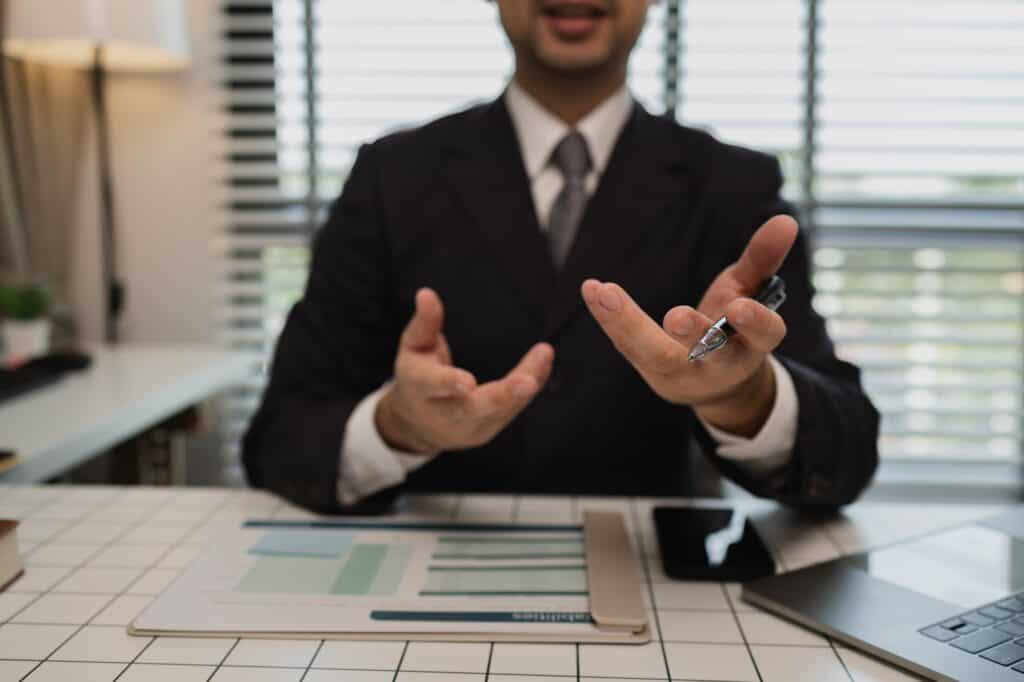 a financial expert is consulting with a client who wants to plan his finances after retirement
