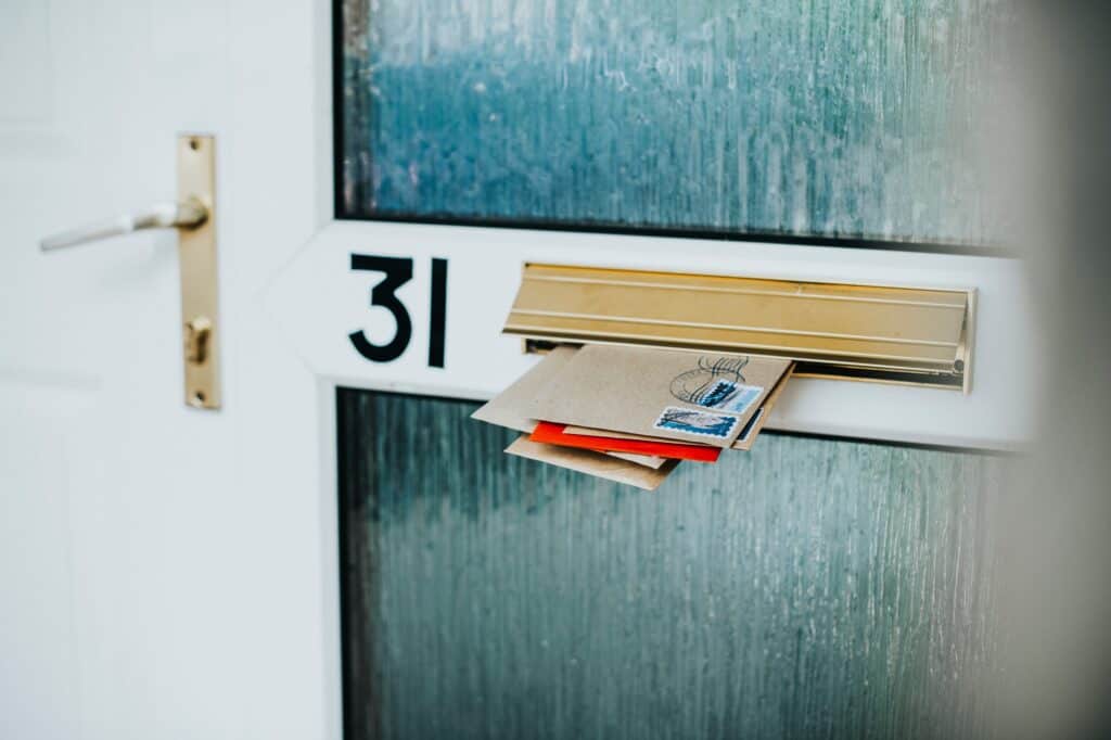 Post in the door mailbox